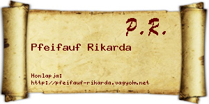 Pfeifauf Rikarda névjegykártya
